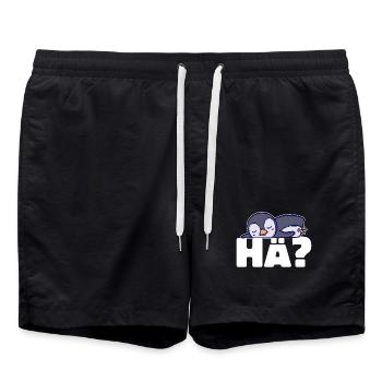 Pinguin Kälte Seevogel Spruch Tier Vogel Arktis - Badeshorts - Schwarz - Vorne - AI Model Male 185 light (185cm)