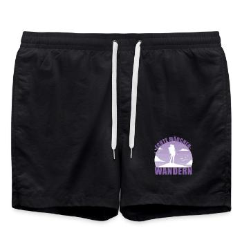 Wandern Mädchen Hobby Wanderung Berge Geschenk - Badeshorts - Schwarz - Vorne - AI Model Male 185 light (185cm)