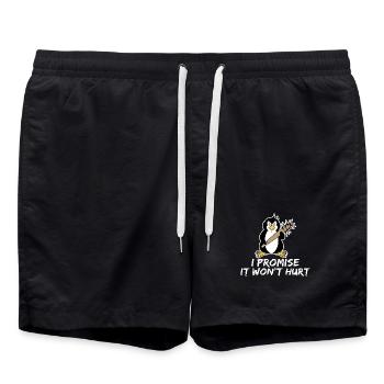 Seevogel Statement Tier Pinguin Zoo Vogel - Badeshorts - Schwarz - Vorne - AI Model Male 185 light (185cm)