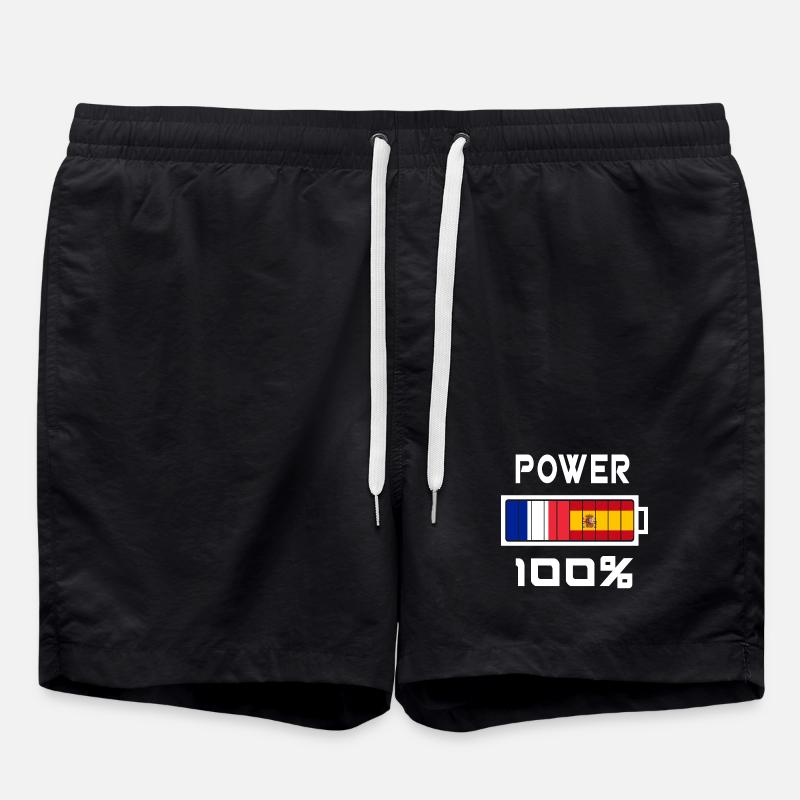 Spanien und Frankreich Power 100% - Badeshorts - Schwarz