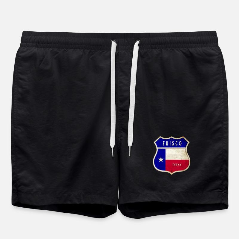 Design du drapeau Frisco Texas - Short de bain - noir