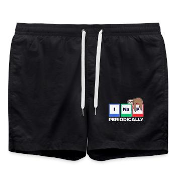 Schlafen Tier Humorvoll Statement Faultier Urwald - Badeshorts - Schwarz - Vorne - AI Model Male 185 light (185cm)