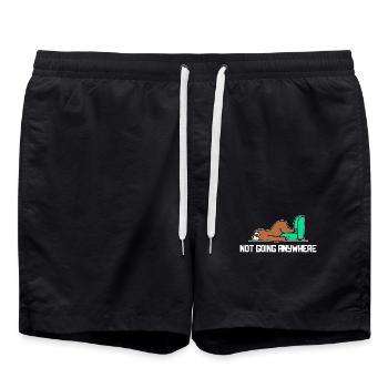 Sloth Lazy Statement Animal Tired Sleep Jungle - Swim Trunks - black - Front - AI Model Male 185 light (185cm)