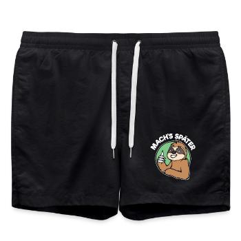 Faul Tier Säugetier Faultier Statement Urwald - Badeshorts - Schwarz - Vorne - AI Model Male 185 light (185cm)