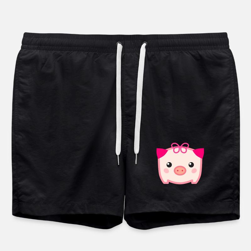 Cochon mignon Kawaii - Short de bain - noir
