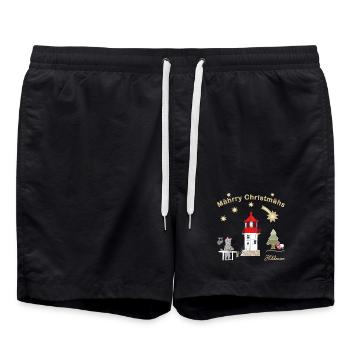 Phare de Noël Gellen sur Hiddensee - Short de bain - noir - Devant - AI Model Male 185 light (185cm)