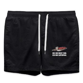 Lazy Relax Sloth Chill Saying Zoo Mammal - Swim Trunks - black - Front - AI Model Male 185 light (185cm)
