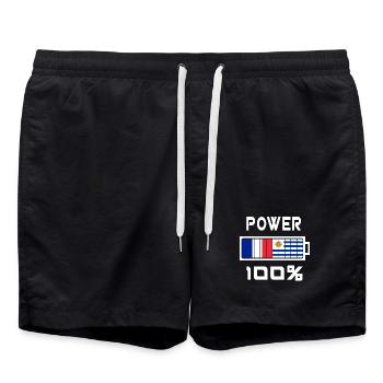 Uruguay and France Power 100% - Swim Trunks - black - Front - AI Model Male 185 light (185cm)