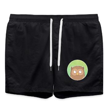 Eule - Badeshorts - Schwarz - Vorne - AI Model Male 185 light (185cm)