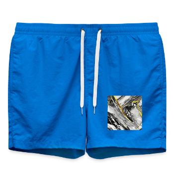 Marble Black Gold Natural Stone - Swim Trunks - cobalt blue - Front
