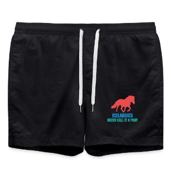 Chevaux islandais Poney Poney islandais Galopp Déclaration - Short de bain - noir - Devant - AI Model Male 185 light (185cm)