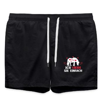 Pferdeliebe Herz Islandpferde Statement Araber - Badeshorts - Schwarz - Vorne - AI Model Male 185 light (185cm)