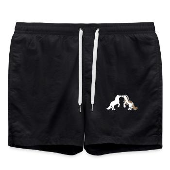 Cool Chevaux Amour Chevaux Islandais Galop - Short de bain - noir - Devant - AI Model Male 185 light (185cm)