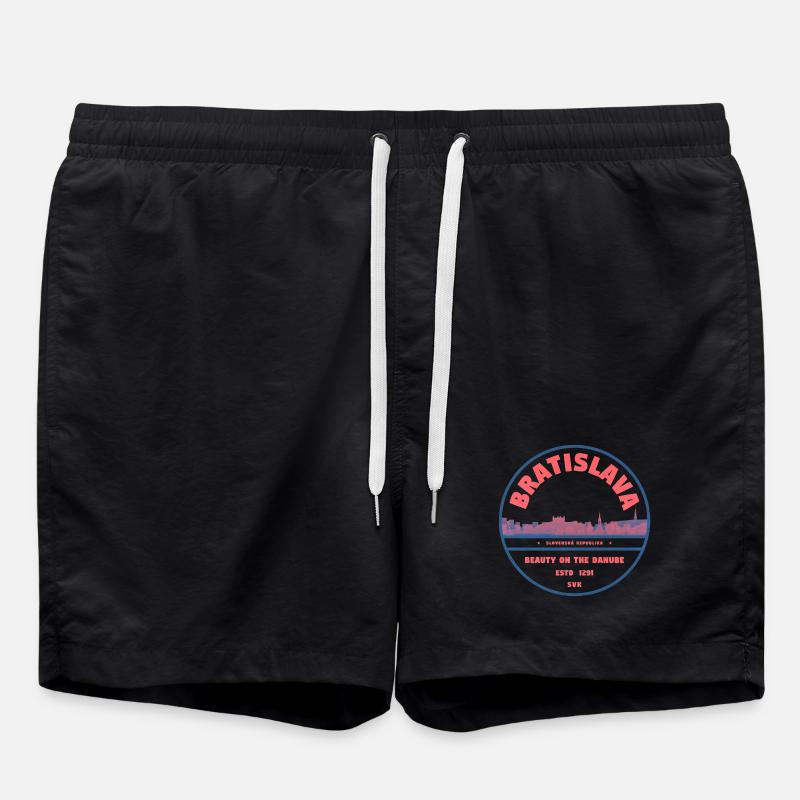 Bratislava Skyline Danube - Badeshorts - Schwarz