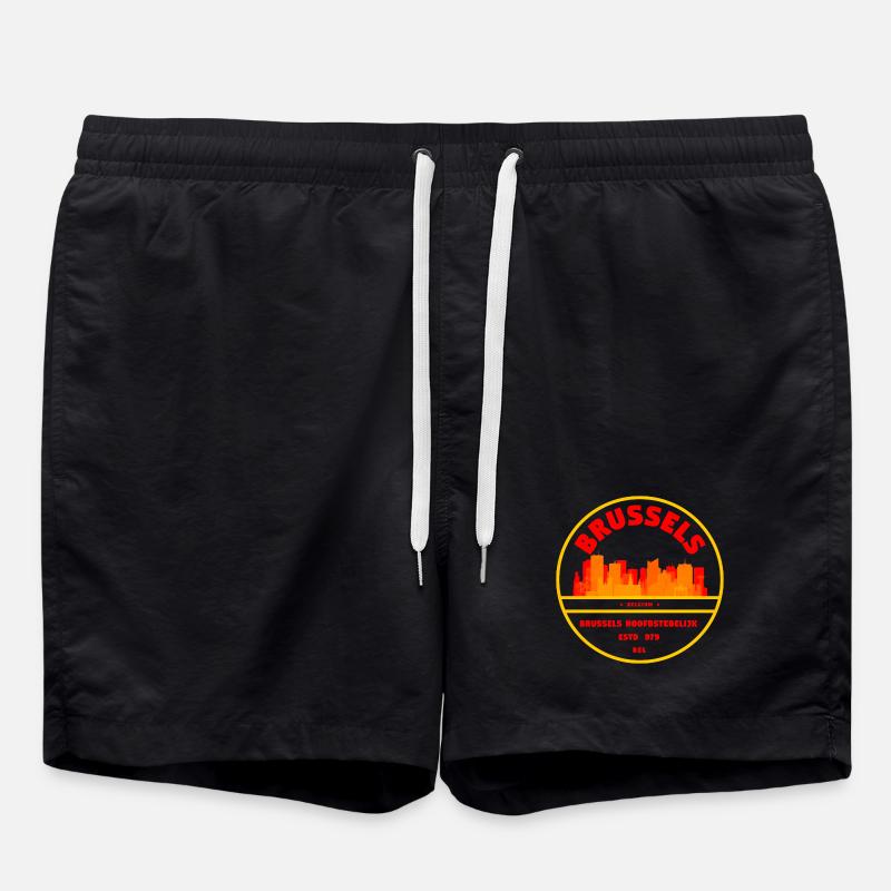 Brussels Belgium - Swim Trunks - black