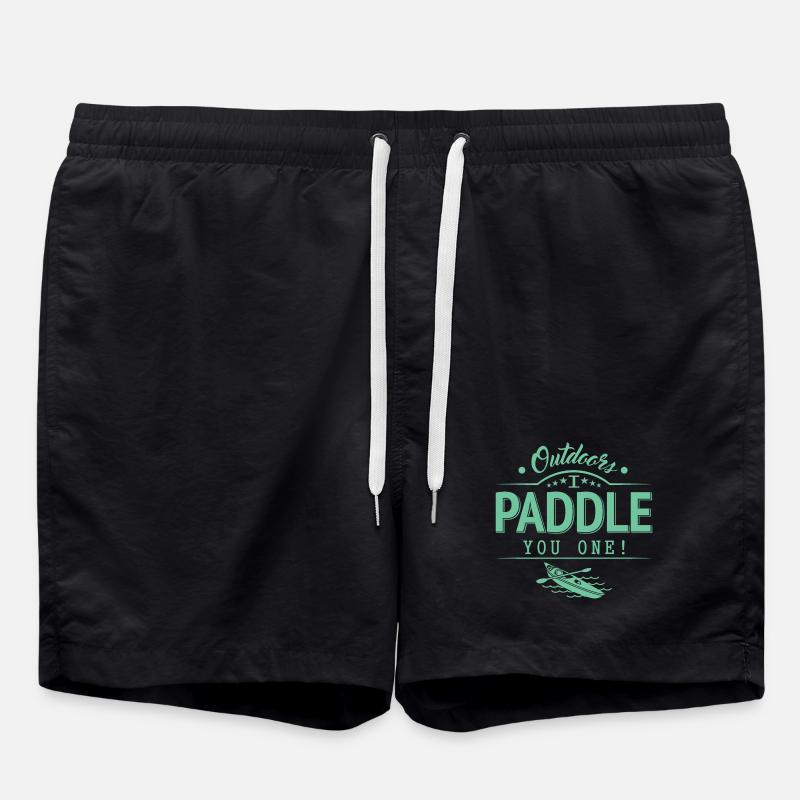 Draußen Paddele ich dir eins - Badeshorts - Schwarz