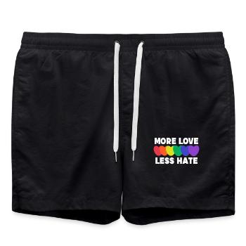 Herz Liebe Statement Lgbt Gleichberechtigung Homo - Badeshorts - Schwarz - Vorne - AI Model Male 185 light (185cm)