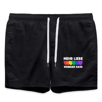 Heart Relationship LGBT STatement Love Human Rights - Swim Trunks - black - Front - AI Model Male 185 light (185cm)