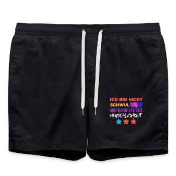 Gleichberechtigung Statement Lgbt Sexualität Herz - Badeshorts - Schwarz - Vorne - AI Model Male 185 light (185cm)