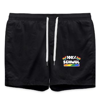 Schwul Sexualität Transgender Lgbt Statement Herz - Badeshorts - Schwarz - Vorne - AI Model Male 185 light (185cm)