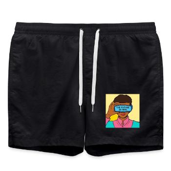Die Zukunft Ist Real VR Vision - Badeshorts - Schwarz - Vorne - AI Model Male 185 light (185cm)