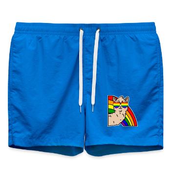 Regenbogen Lgbt Cool Lama Gleichberechtigung Herz - Badeshorts - Cobalt blue - Vorne