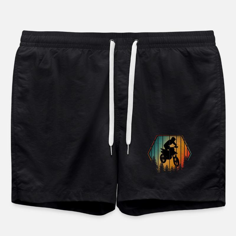 VINTAGE MOTOCROSS - Swim Trunks - black
