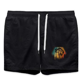 PÊCHE VINTAGE - Short de bain - noir - Devant - AI Model Male 185 light (185cm)