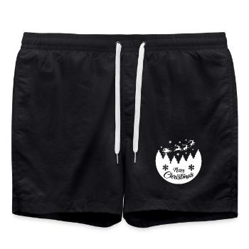 Merry Christmas - Santa and his Reindeer - Swim Trunks - black - Front - AI Model Male 185 light (185cm)
