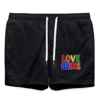 Déclaration d’amour Droits Gay Pride Fierté - Short de bain - noir - Devant - AI Model Male 185 light (185cm)