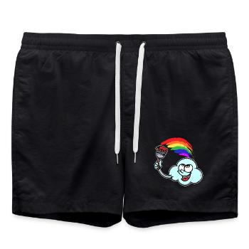 Lustig Lgbt Homo Regenbogen Bisexuell Transgender - Badeshorts - Schwarz - Vorne - AI Model Male 185 light (185cm)