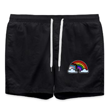 Right-wing homosexual Lgbt rainbow homosexual - Swim Trunks - black - Front - AI Model Male 185 light (185cm)