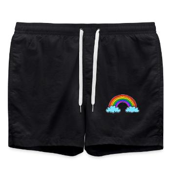 Right-wing homosexual rainbow Lgbt sexuality - Swim Trunks - black - Front - AI Model Male 185 light (185cm)