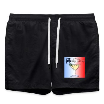 Aperitif - Congratulations - France Cocktail - Swim Trunks - black - Front - AI Model Male 185 light (185cm)