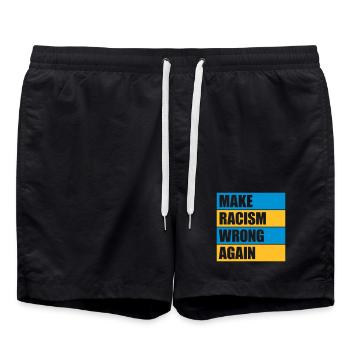 Rendre le racisme répréhensible - Short de bain - noir - Devant - AI Model Male 185 light (185cm)