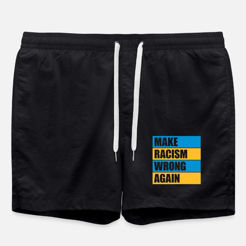 make racism wrong again - Swim Trunks - black