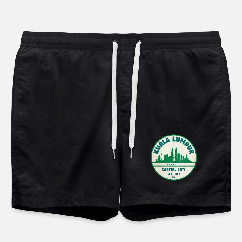 Kuala Lumpur Skyline Emblem - Swim Trunks - black