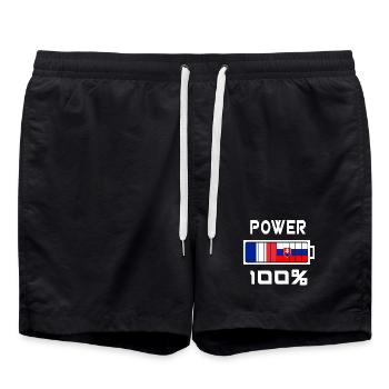 Slovakia and France Power 100%. - Swim Trunks - black - Front - AI Model Male 185 light (185cm)