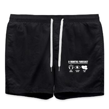 Parentalité Allaitement Grossesse Déclaration Cœur de bébé - Short de bain - noir - Devant - AI Model Male 185 light (185cm)