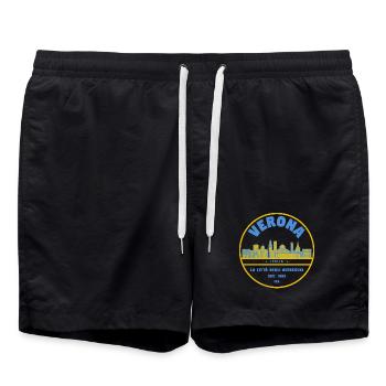 Skyline du logo de la ville de Vérone - Short de bain - noir - Devant - AI Model Male 185 light (185cm)