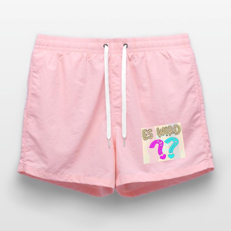 BABYSPRÜCHE - ES WIRD EIN MÄDCHEN ODER JUNGE FRAGE Badeshorts