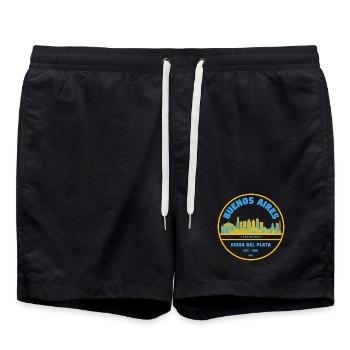 Buenos Aires Skyline Reina del Plata - Short de bain - noir - Devant - AI Model Male 185 light (185cm)