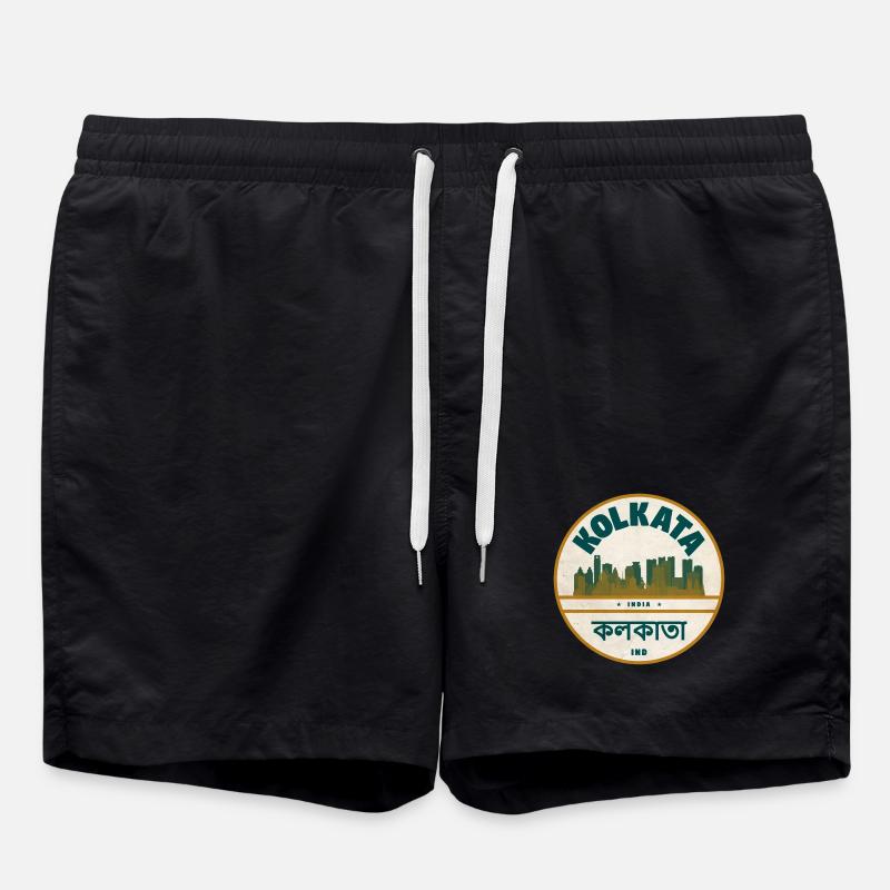 Kolkata Skyline Badge - Short de bain - noir