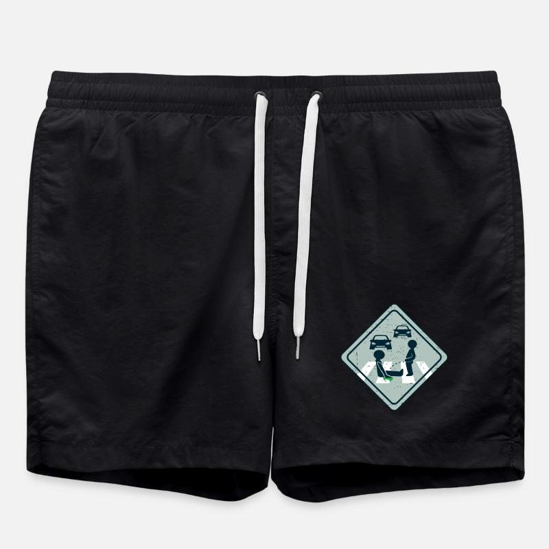Klimaaktivist Straßen Kleben - Badeshorts - Schwarz