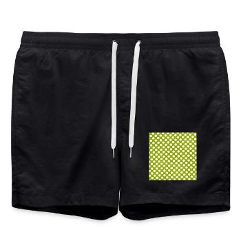 Green Background Texture Template Personalize - Swim Trunks - black - Front - AI Model Male 185 light (185cm)