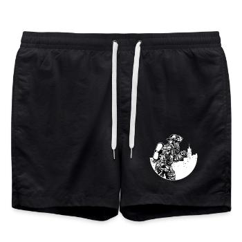 Freiwillige Feuerwehr Berufsfeuerwehr Brandschutz - Badeshorts - Schwarz - Vorne - AI Model Male 185 light (185cm)
