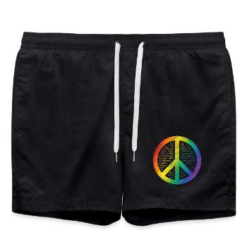 Signe de paix brillant - Short de bain - noir - Devant - AI Model Male 185 light (185cm)