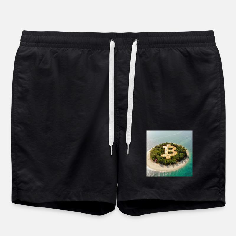Symbole Bitcoin - Short de bain - noir