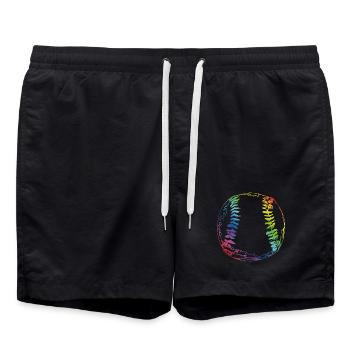 Baseball sketch - Swim Trunks - black - Front - AI Model Male 185 light (185cm)