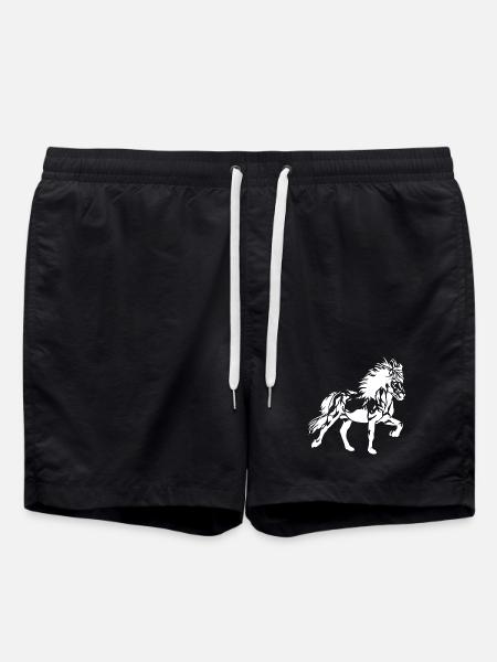 Noble Icelandic Horse in Tölt Ladies Girls Children Isi - Swim Trunks - black